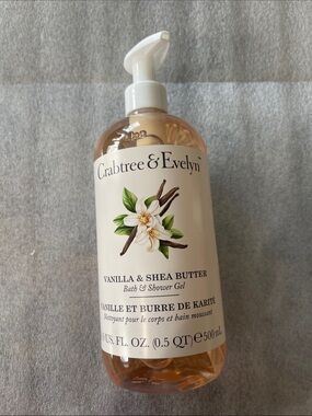 Crabtree & Evelyn Vanilla & Shea Butter Bath Gel - Cream and Amber